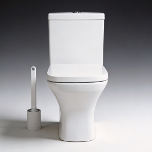 Two-piece back-to-wall soft square (D-shape) toilet