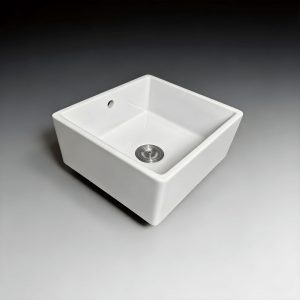 TAITAO 20-Inch White Fireclay Farmhouse Sink - Single Bowl Apron Front Kitchen Sink-S12105B
